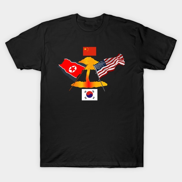 US Vs North Korea w China - S Korea T-Shirt by twix123844